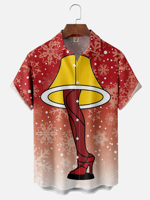 Men's Christmas Funny Graphic Short Sleeve Hawaiian Shirt